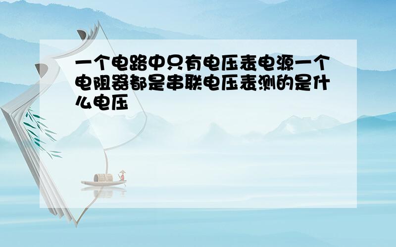 一个电路中只有电压表电源一个电阻器都是串联电压表测的是什么电压