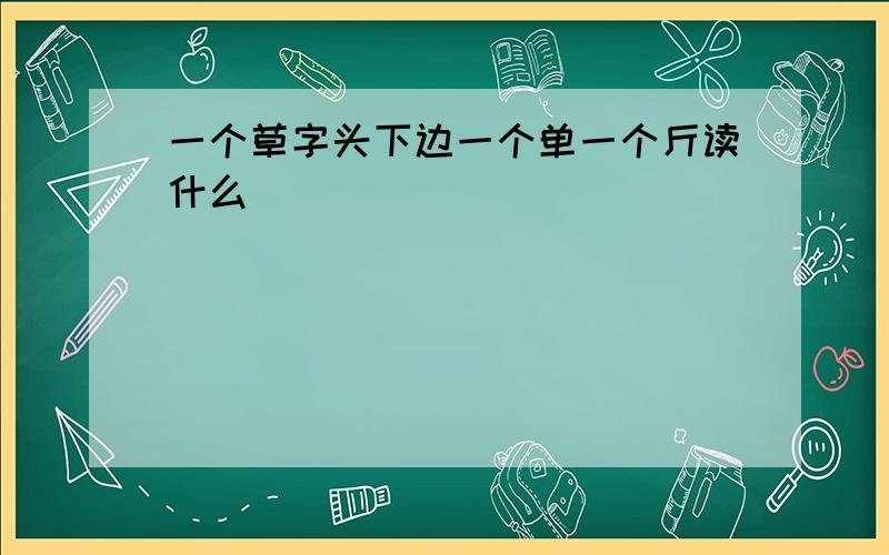 一个草字头下边一个单一个斤读什么