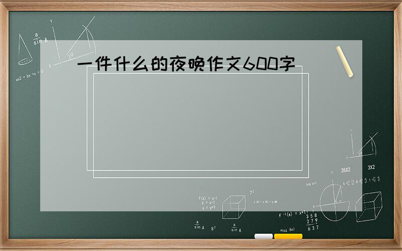 一件什么的夜晚作文600字