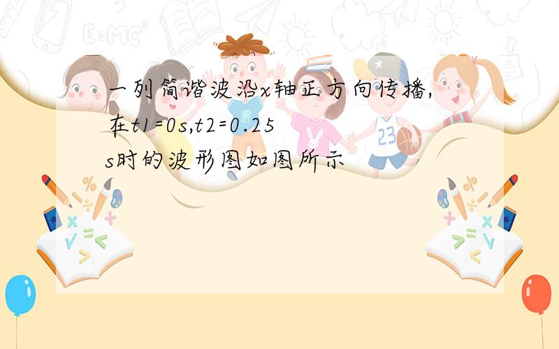 一列简谐波沿x轴正方向传播,在t1=0s,t2=0.25s时的波形图如图所示