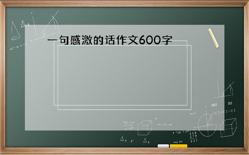 一句感激的话作文600字