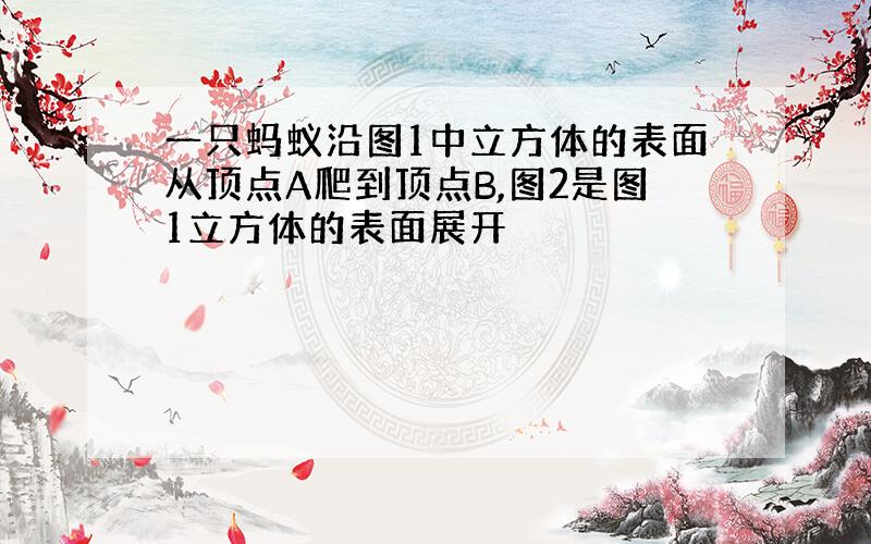 一只蚂蚁沿图1中立方体的表面从顶点A爬到顶点B,图2是图1立方体的表面展开