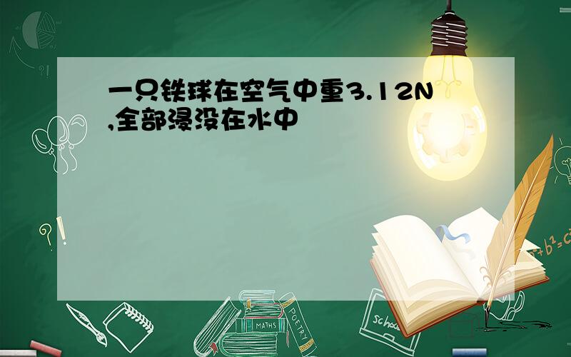 一只铁球在空气中重3.12N,全部浸没在水中