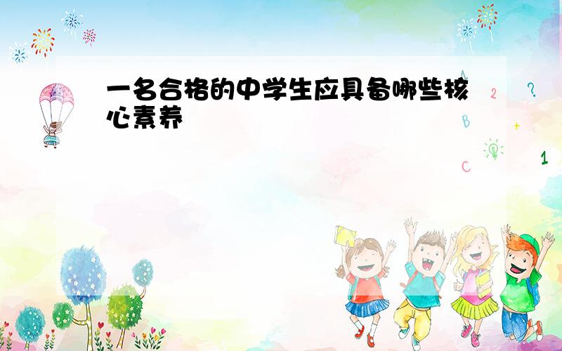 一名合格的中学生应具备哪些核心素养