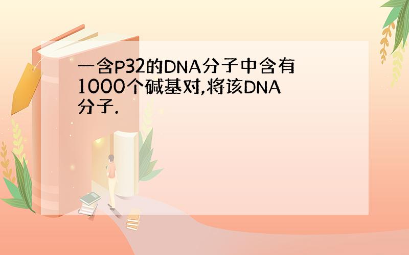 一含P32的DNA分子中含有1000个碱基对,将该DNA分子.