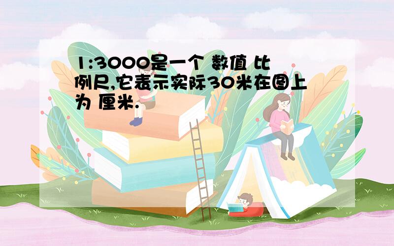 1:3000是一个 数值 比例尺,它表示实际30米在图上为 厘米.