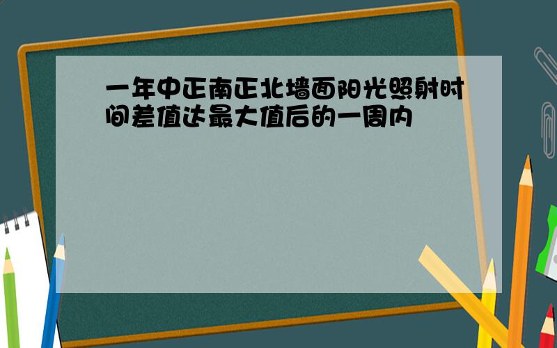 一年中正南正北墙面阳光照射时间差值达最大值后的一周内