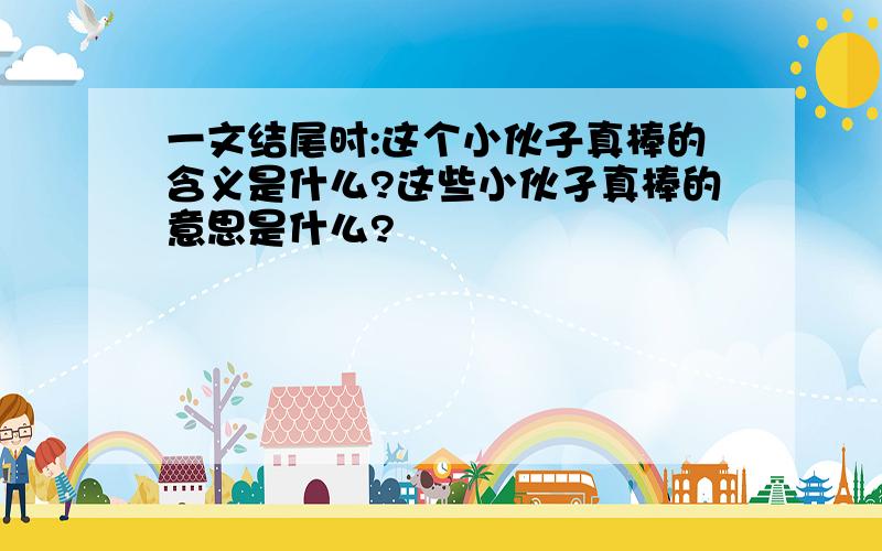 一文结尾时:这个小伙子真棒的含义是什么?这些小伙孑真棒的意思是什么?