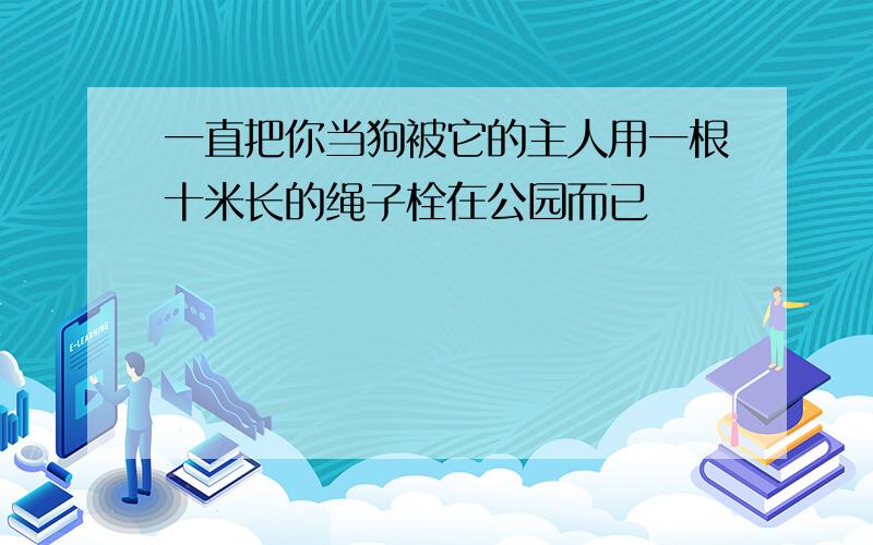 一直把你当狗被它的主人用一根十米长的绳子栓在公园而已