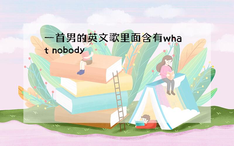 一首男的英文歌里面含有what nobody