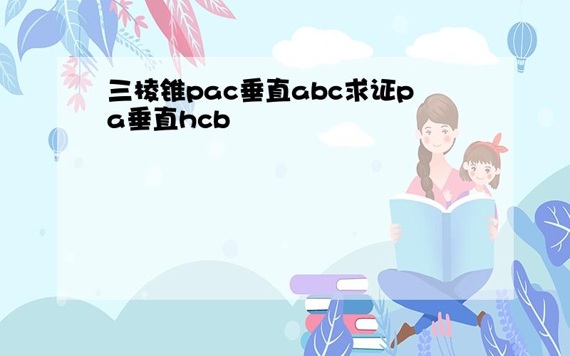 三棱锥pac垂直abc求证pa垂直hcb