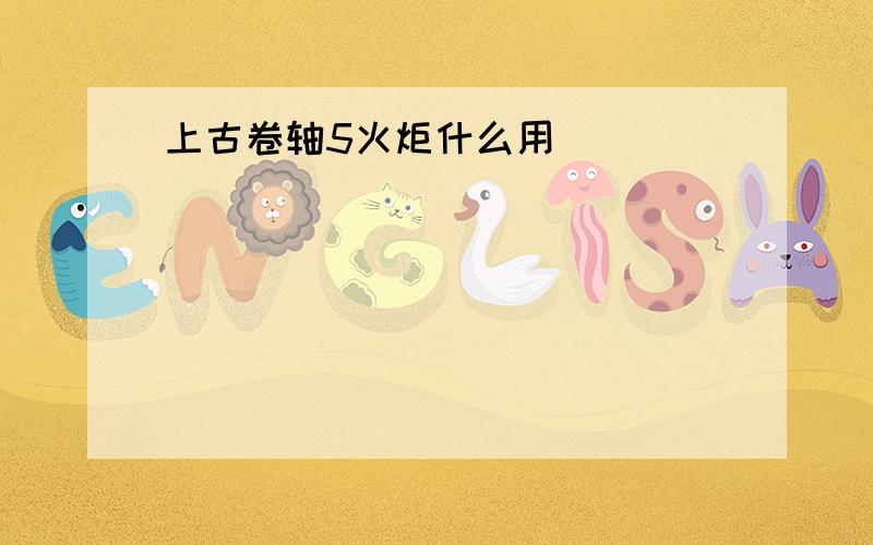 上古卷轴5火炬什么用