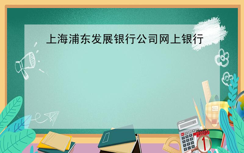 上海浦东发展银行公司网上银行