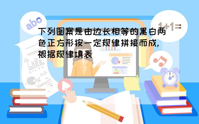 下列图案是由边长相等的黑白两色正方形按一定规律拼接而成,根据规律填表