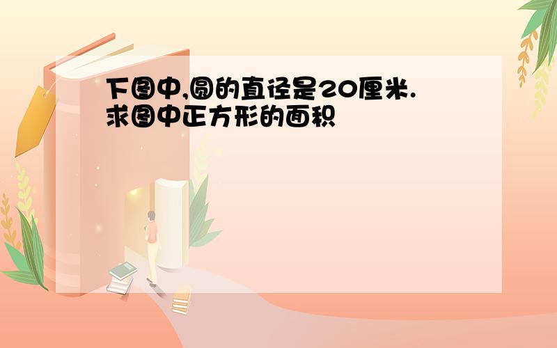 下图中,圆的直径是20厘米.求图中正方形的面积