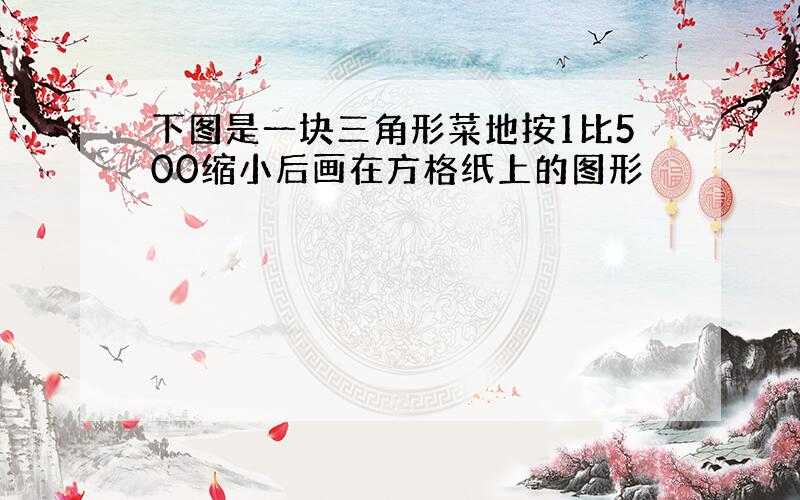 下图是一块三角形菜地按1比500缩小后画在方格纸上的图形