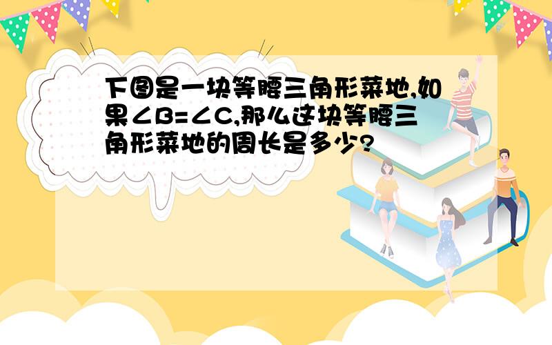 下图是一块等腰三角形菜地,如果∠B=∠C,那么这块等腰三角形菜地的周长是多少?