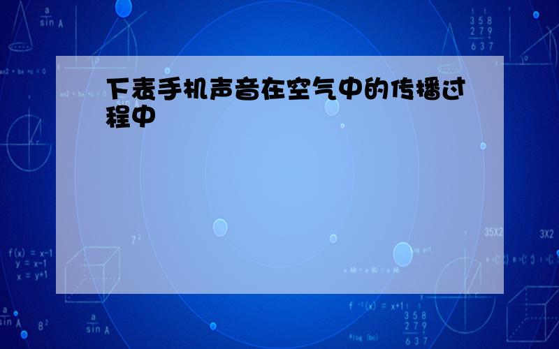 下表手机声音在空气中的传播过程中