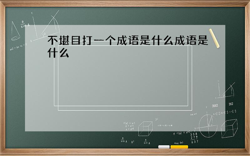 不堪目打一个成语是什么成语是什么