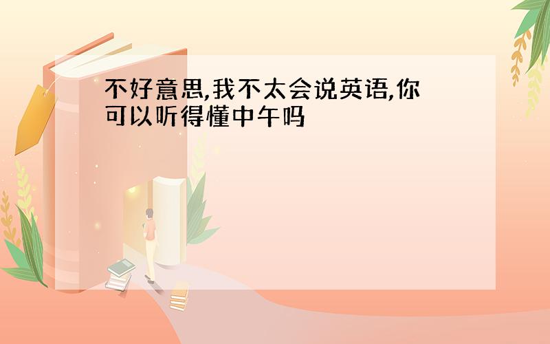 不好意思,我不太会说英语,你可以听得懂中午吗