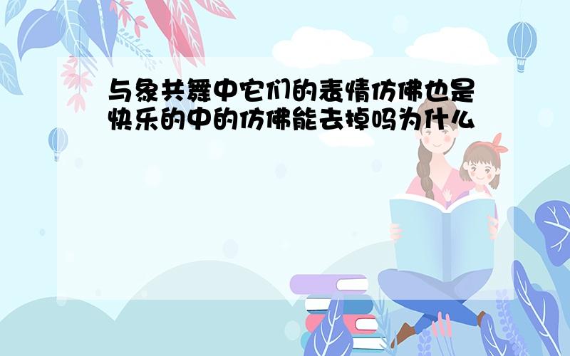 与象共舞中它们的表情仿佛也是快乐的中的仿佛能去掉吗为什么