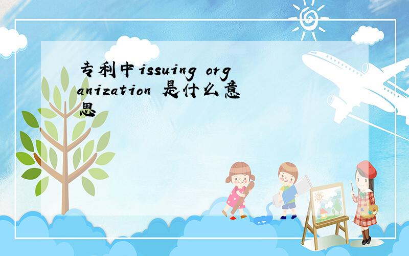 专利中issuing organization 是什么意思