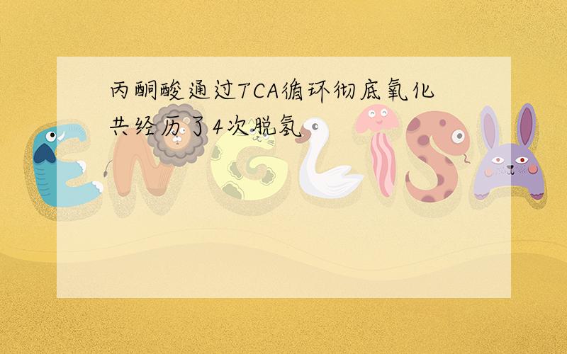 丙酮酸通过TCA循环彻底氧化共经历了4次脱氢