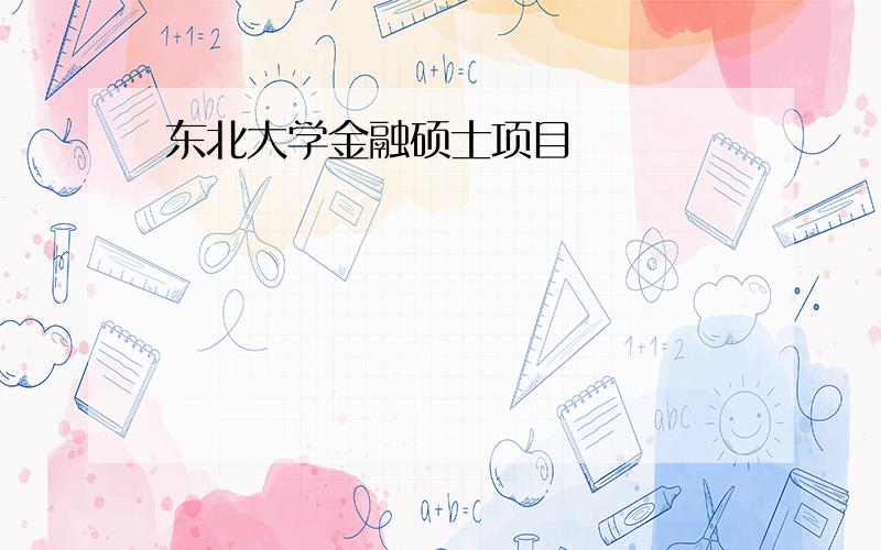 东北大学金融硕士项目