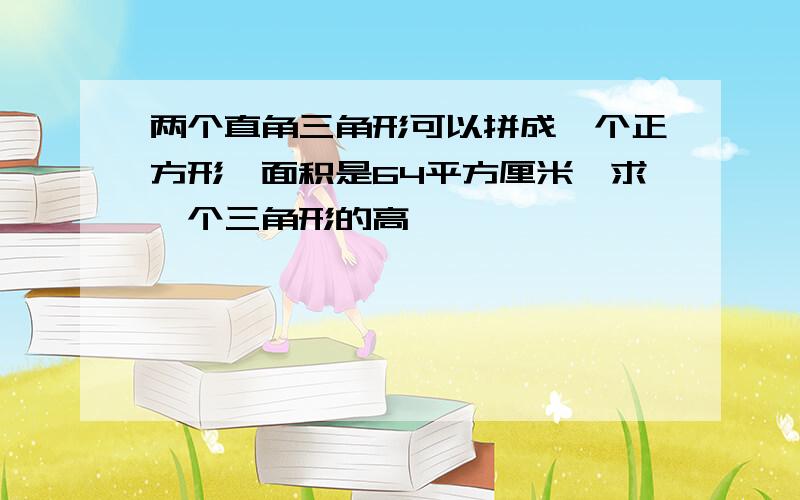 两个直角三角形可以拼成一个正方形,面积是64平方厘米,求一个三角形的高