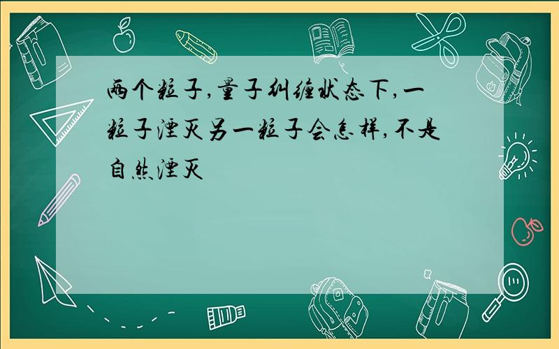 两个粒子,量子纠缠状态下,一粒子湮灭另一粒子会怎样,不是自然湮灭