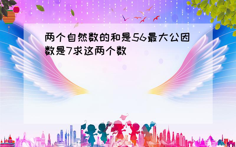 两个自然数的和是56最大公因数是7求这两个数