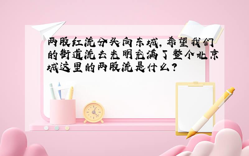 两股红流分头向东城,希望我们的街道流去光明充满了整个北京城这里的两股流是什么?