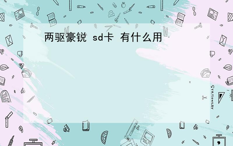 两驱豪锐 sd卡 有什么用