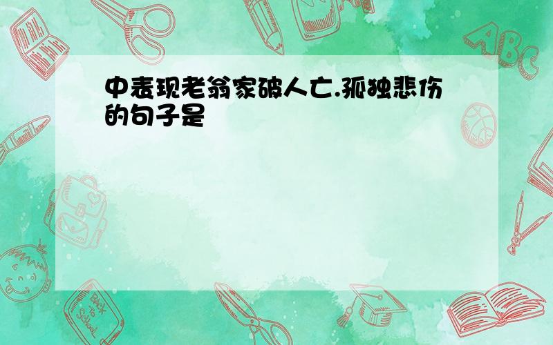 中表现老翁家破人亡.孤独悲伤的句子是