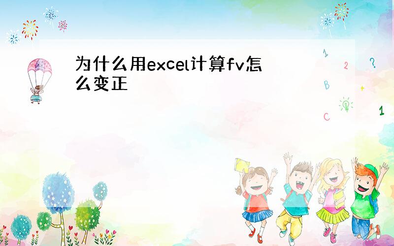 为什么用excel计算fv怎么变正