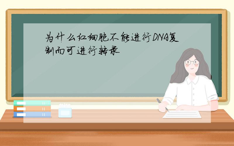 为什么红细胞不能进行DNA复制而可进行转录