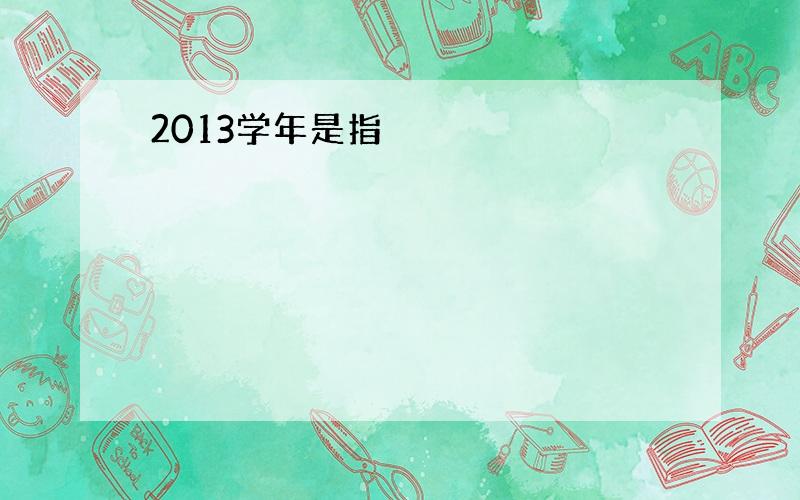 2013学年是指