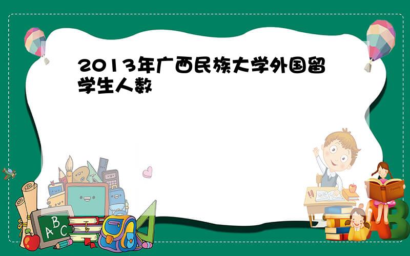 2013年广西民族大学外国留学生人数