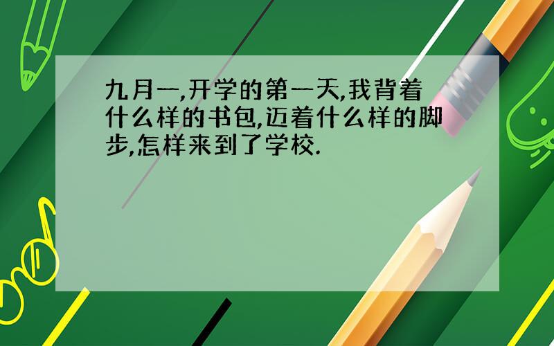 九月一,开学的第一天,我背着什么样的书包,迈着什么样的脚步,怎样来到了学校.