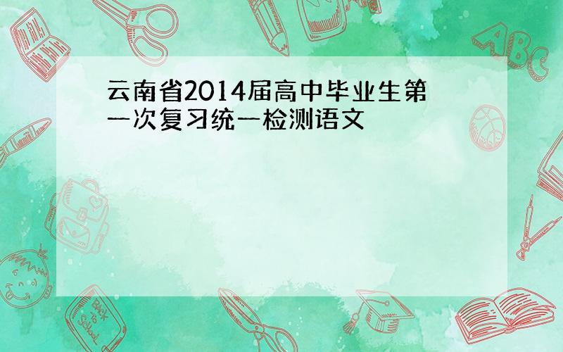 云南省2014届高中毕业生第一次复习统一检测语文