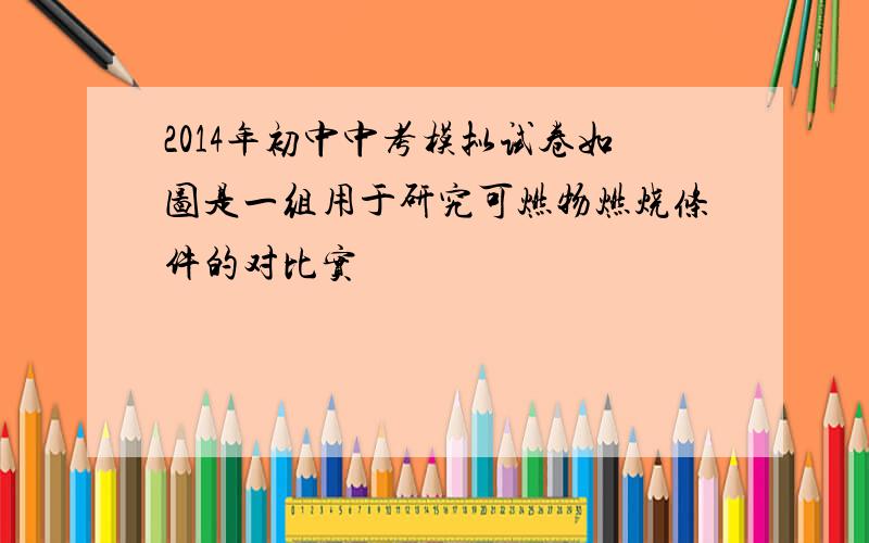 2014年初中中考模拟试卷如图是一组用于研究可燃物燃烧条件的对比实