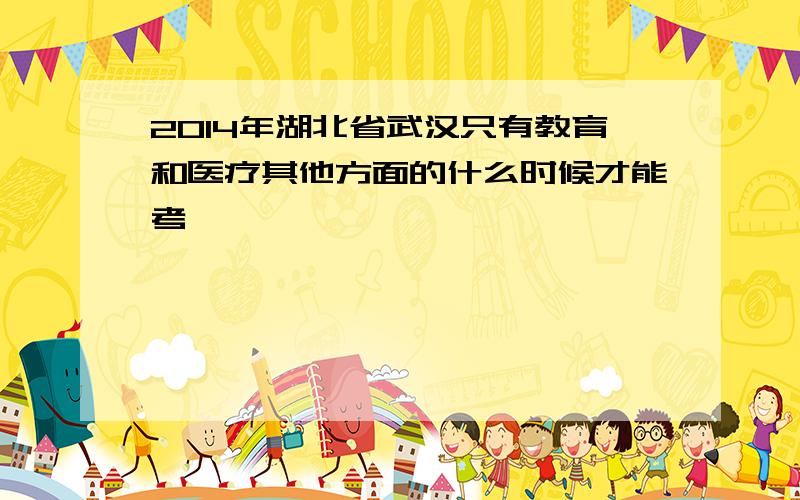 2014年湖北省武汉只有教育和医疗其他方面的什么时候才能考