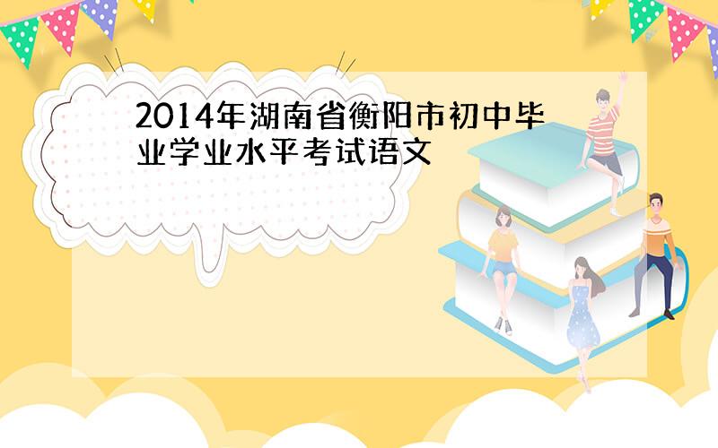 2014年湖南省衡阳市初中毕业学业水平考试语文