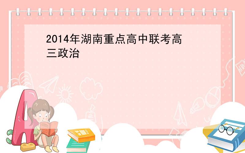 2014年湖南重点高中联考高三政治