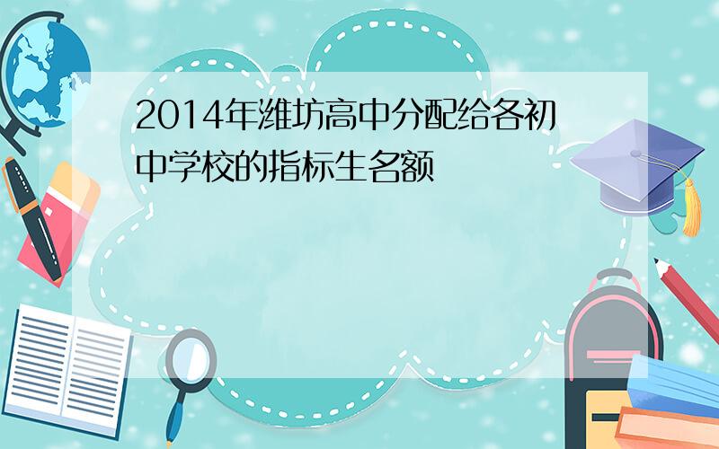 2014年潍坊高中分配给各初中学校的指标生名额