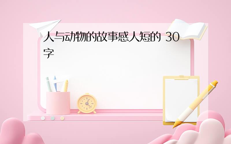 人与动物的故事感人短的 30字