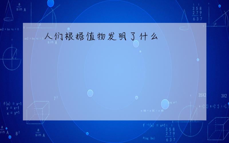 人们根据值物发明了什么