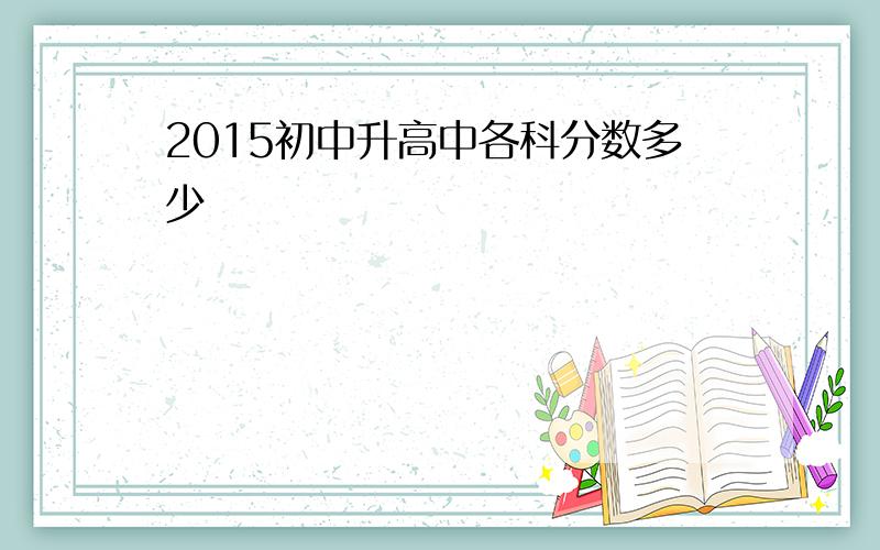 2015初中升高中各科分数多少