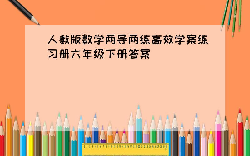 人教版数学两导两练高效学案练习册六年级下册答案