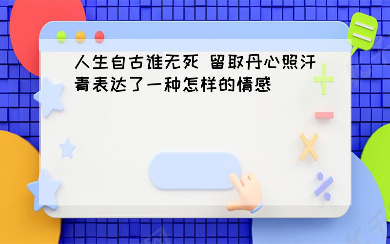 人生自古谁无死 留取丹心照汗青表达了一种怎样的情感